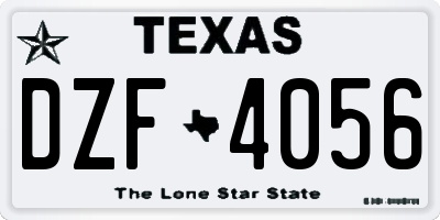 TX license plate DZF4056