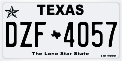 TX license plate DZF4057