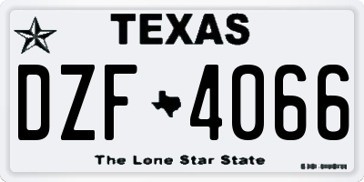 TX license plate DZF4066