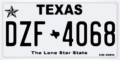 TX license plate DZF4068