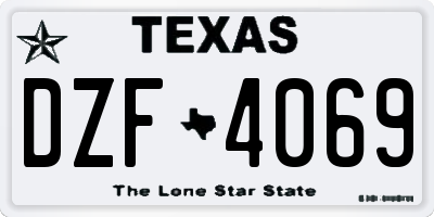 TX license plate DZF4069