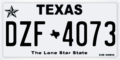 TX license plate DZF4073