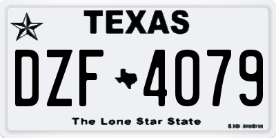 TX license plate DZF4079
