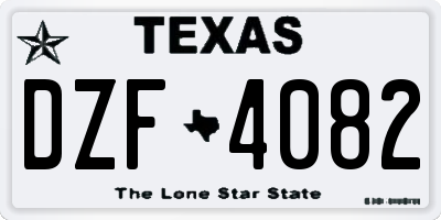 TX license plate DZF4082