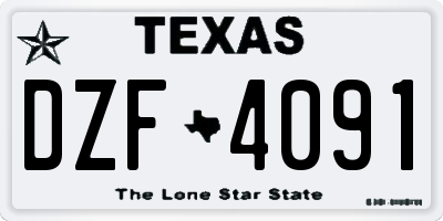 TX license plate DZF4091