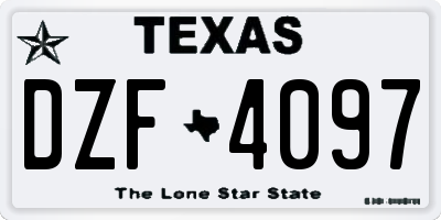 TX license plate DZF4097