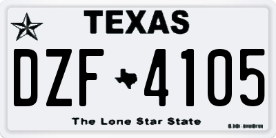 TX license plate DZF4105