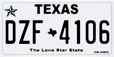 TX license plate DZF4106