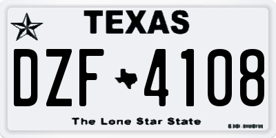 TX license plate DZF4108