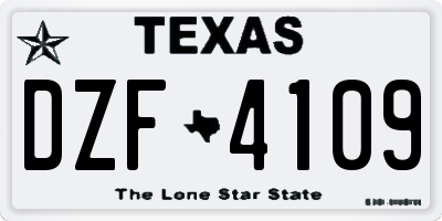 TX license plate DZF4109