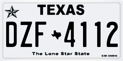 TX license plate DZF4112