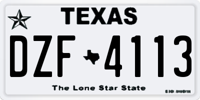 TX license plate DZF4113