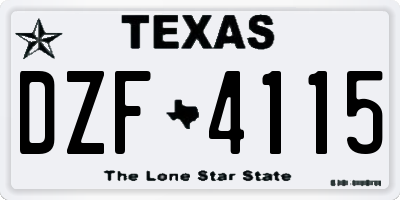 TX license plate DZF4115