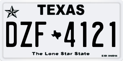 TX license plate DZF4121