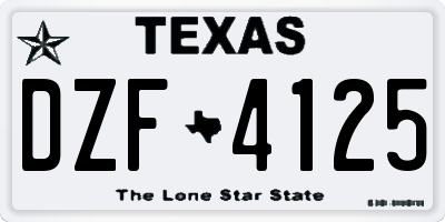 TX license plate DZF4125