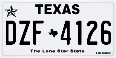 TX license plate DZF4126