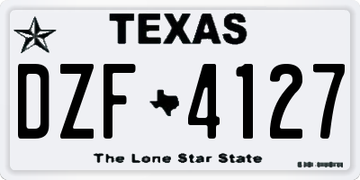 TX license plate DZF4127