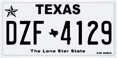 TX license plate DZF4129