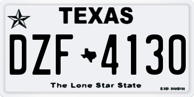 TX license plate DZF4130