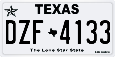 TX license plate DZF4133