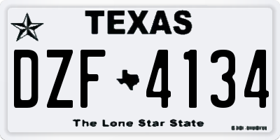 TX license plate DZF4134