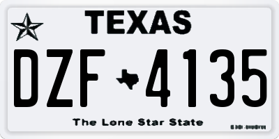 TX license plate DZF4135