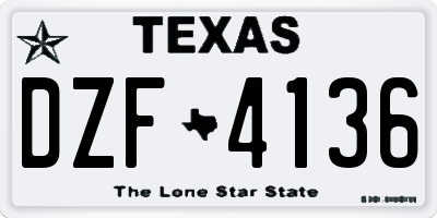 TX license plate DZF4136