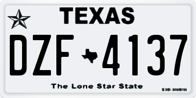 TX license plate DZF4137