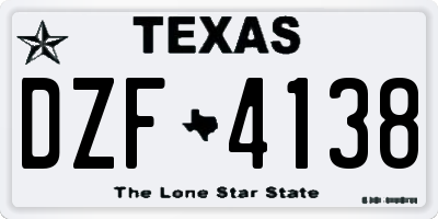 TX license plate DZF4138