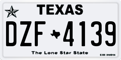 TX license plate DZF4139