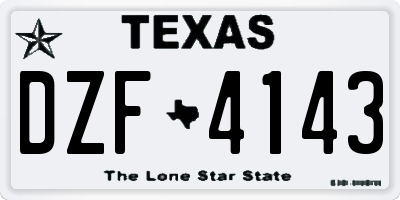 TX license plate DZF4143