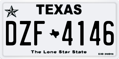 TX license plate DZF4146