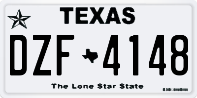 TX license plate DZF4148