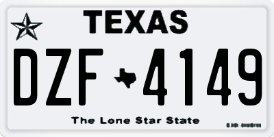 TX license plate DZF4149