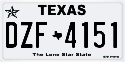 TX license plate DZF4151