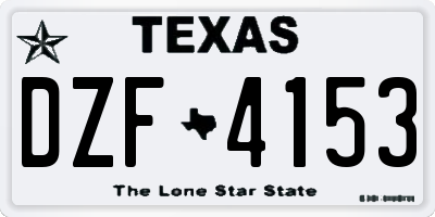TX license plate DZF4153