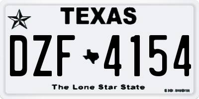 TX license plate DZF4154