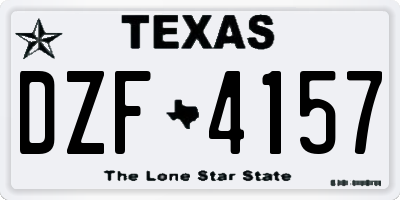 TX license plate DZF4157