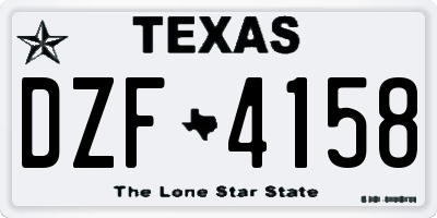 TX license plate DZF4158