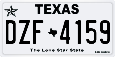 TX license plate DZF4159