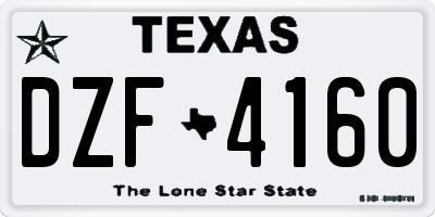 TX license plate DZF4160