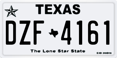 TX license plate DZF4161