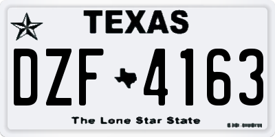 TX license plate DZF4163