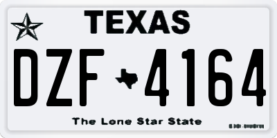 TX license plate DZF4164