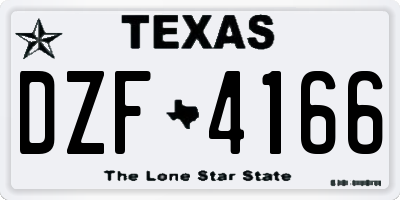 TX license plate DZF4166