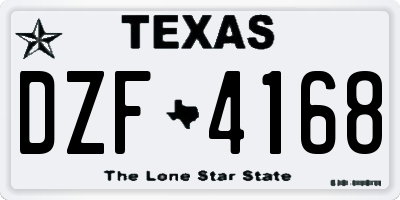 TX license plate DZF4168