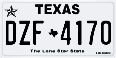 TX license plate DZF4170