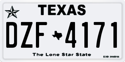 TX license plate DZF4171