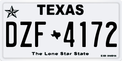 TX license plate DZF4172