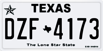 TX license plate DZF4173